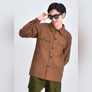 Men’s Bench X Baekhyun Brown Twill Overshirt Size Small